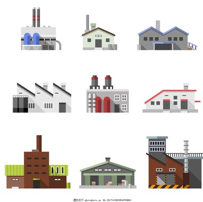 矢量工廠建筑 現(xiàn)代工業(yè)建筑的設(shè)計(jì)與革新